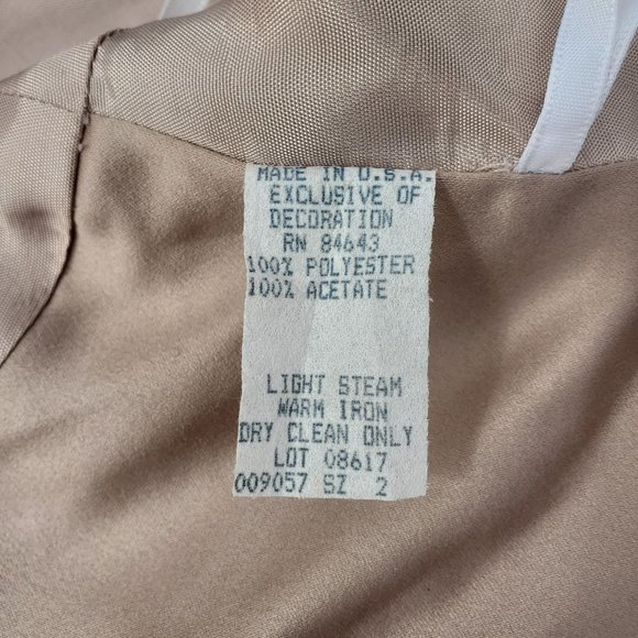 Vintage Watters and Watters Champagne Satin Bridesmaid Dress Size 2 - Picture 15 of 15